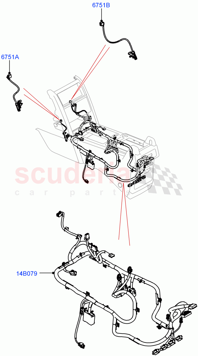 Center Console Harness(Nitra Plant Build)((V)FROMM2000001) of Land Rover Land Rover Discovery 5 (2017+) [2.0 Turbo Petrol AJ200P]