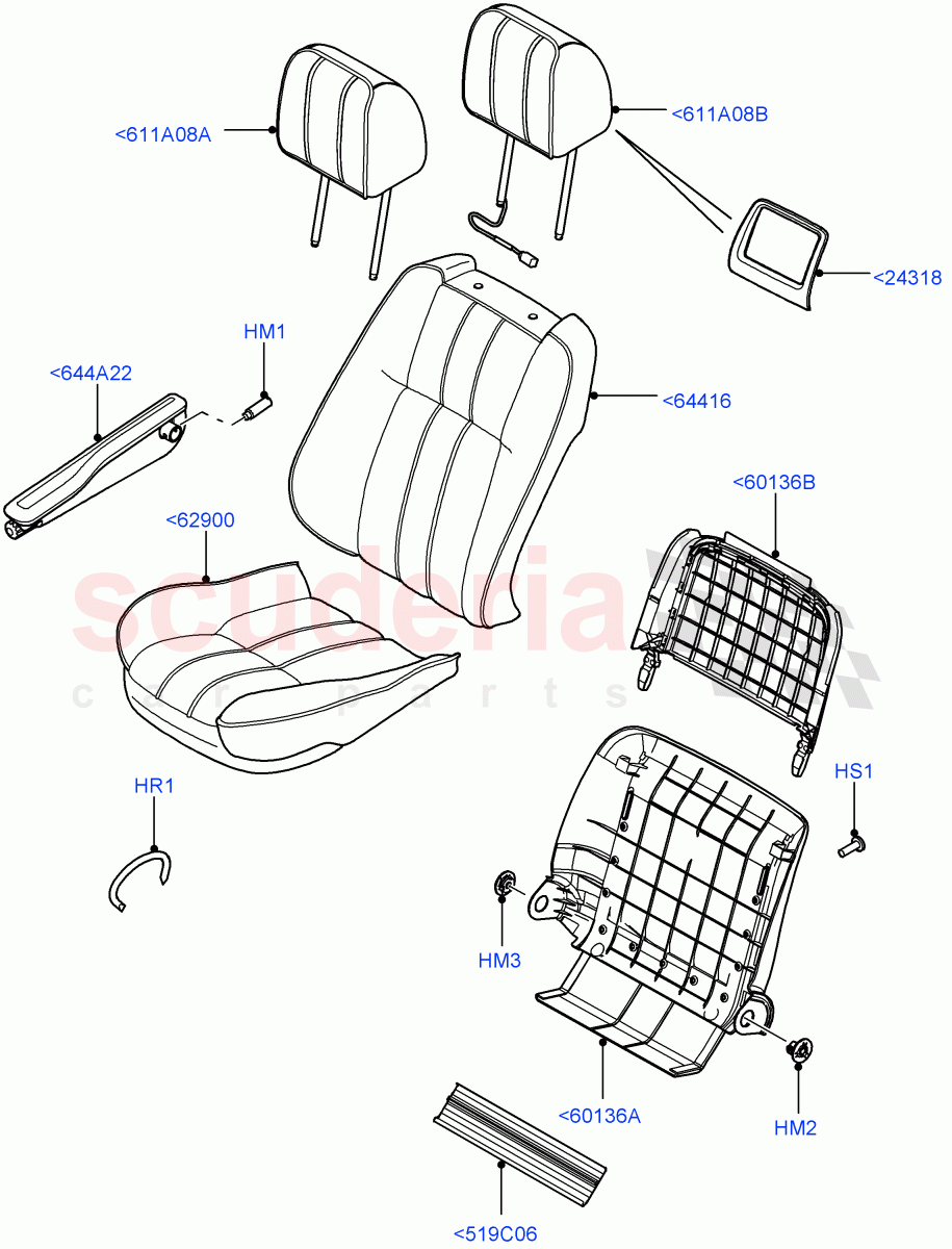 Front Seat Covers(Oxford Leather Windsor,Heated/Cooled Front - Heated Rear)((V)FROMAA000001) of Land Rover Land Rover Range Rover (2010-2012) [5.0 OHC SGDI NA V8 Petrol]