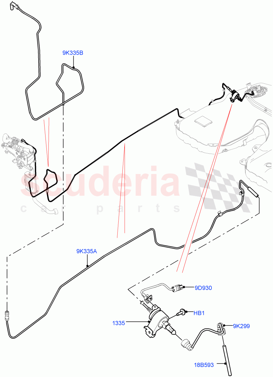 Auxiliary Fuel Fired Pre-Heater(Heater Fuel Supply)(With Fuel Fired Heater)((V)TOHA999999) of Land Rover Land Rover Range Rover (2012-2021) [3.0 I6 Turbo Diesel AJ20D6]