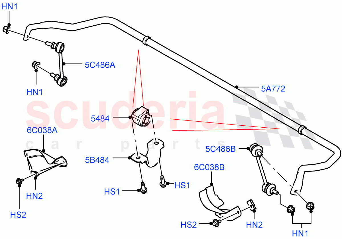 Rear Cross Member & Stabilizer Bar(Stabilizer Bar)(Halewood (UK))((V)TOKH999999) of Land Rover Land Rover Discovery Sport (2015+) [2.0 Turbo Diesel AJ21D4]