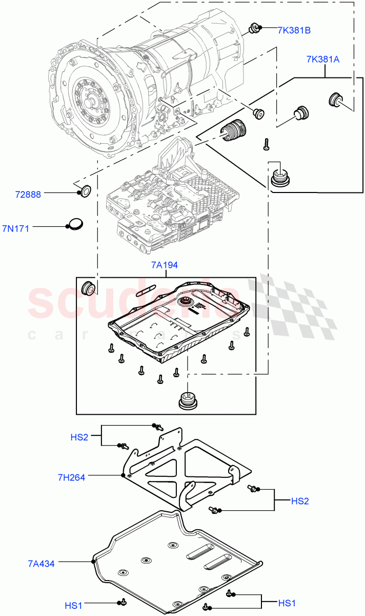 Transmission External Components(Solihull Plant Build)(8 Speed Auto Trans ZF 8HP45)((V)FROMAA000001) of Land Rover Land Rover Range Rover Sport (2014+) [2.0 Turbo Petrol GTDI]