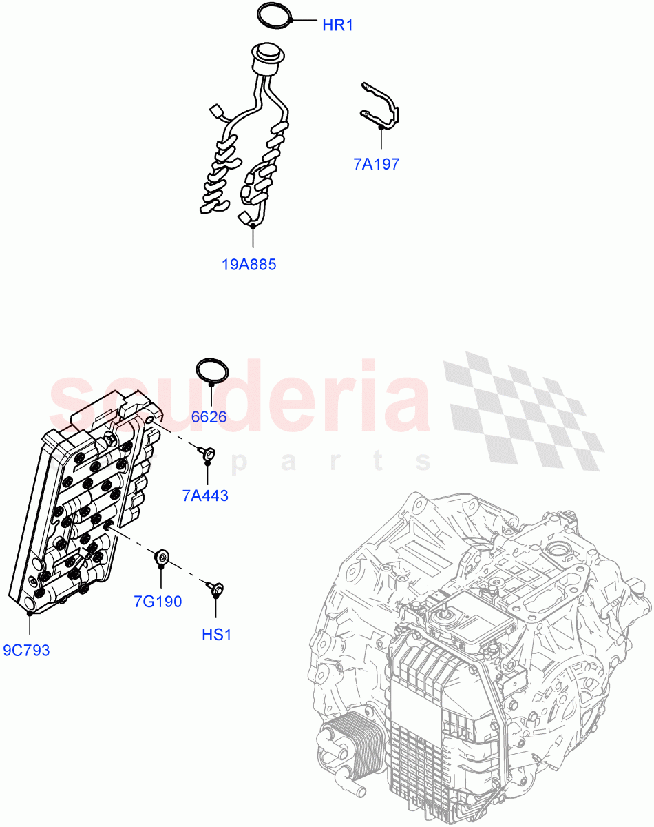 Valve Body - Main Control & Servo's(1.5L AJ20P3 Petrol High,8 Speed Automatic Trans 8G30,Changsu (China),1.5L AJ20P3 Petrol High PHEV) of Land Rover Land Rover Discovery Sport (2015+) [2.0 Turbo Diesel]