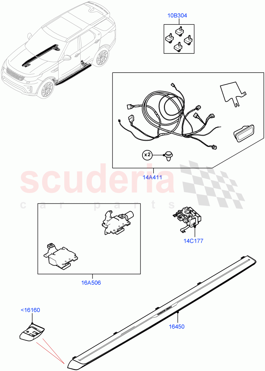 Side Steps And Tubes(Nitra Plant Build, Power Deployable)((V)FROMK2000001) of Land Rover Land Rover Discovery 5 (2017+) [2.0 Turbo Petrol AJ200P]