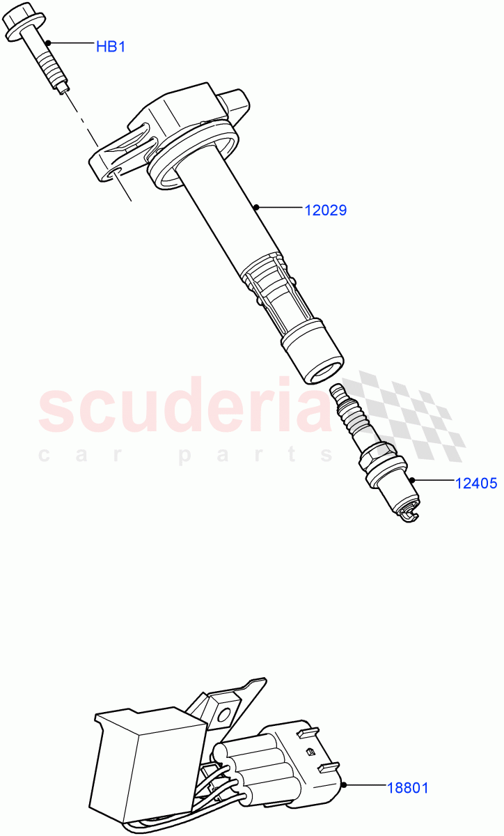 Ignition Coil And Wires/Spark Plugs (AJ Petrol 4.2 V8 Supercharged) of Land Rover Land Rover Range Rover Sport (2005-2009) [4.2 Petrol V8 Supercharged]