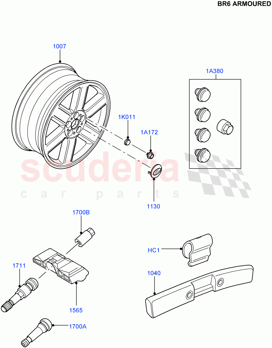 Wheels(With B6 Level Armouring)((V)FROMAA000001) of Land Rover Land Rover Range Rover (2010-2012) [5.0 OHC SGDI NA V8 Petrol]