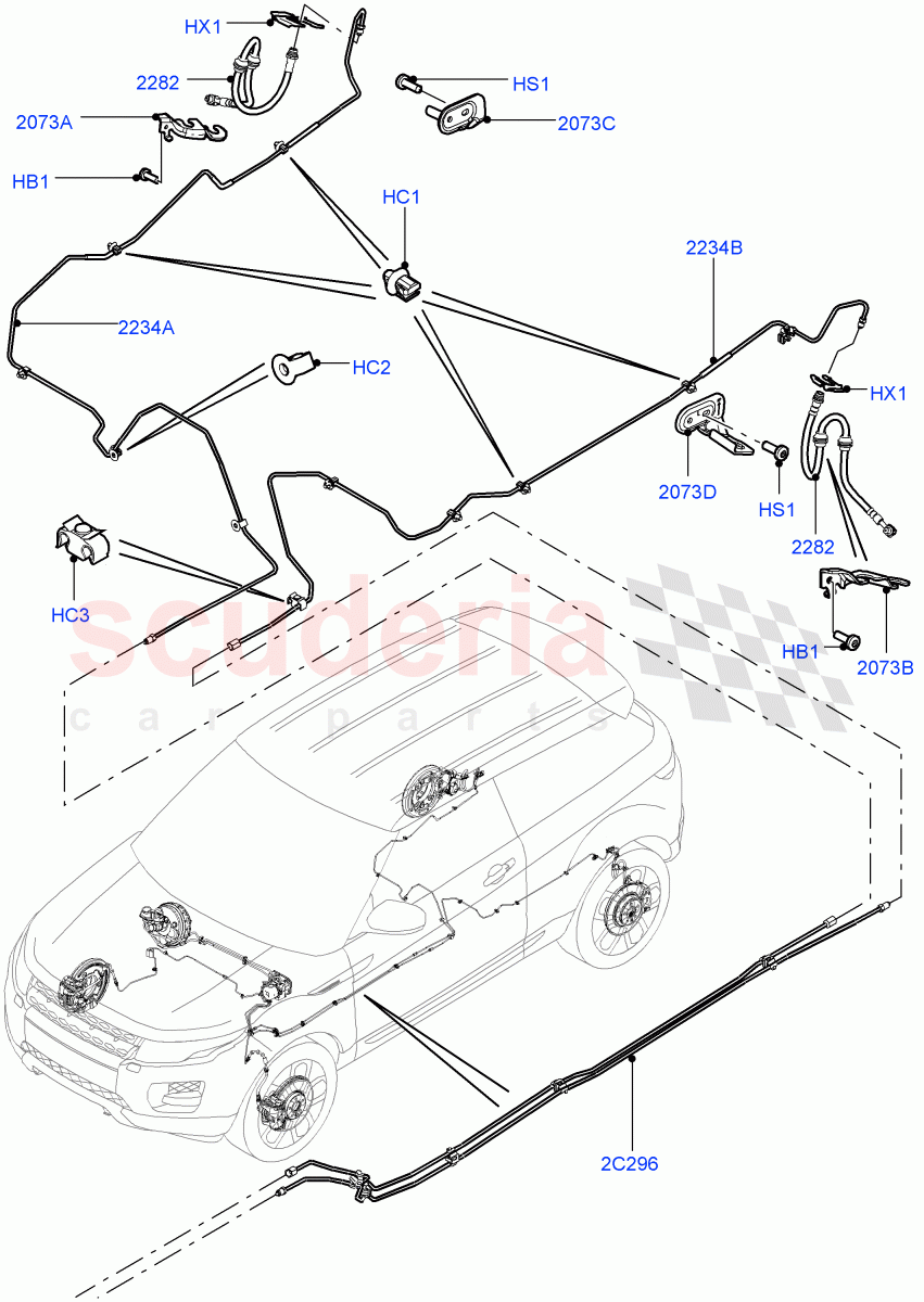 Rear Brake Pipes(Changsu (China))((V)FROMEG000001) of Land Rover Land Rover Range Rover Evoque (2012-2018) [2.2 Single Turbo Diesel]