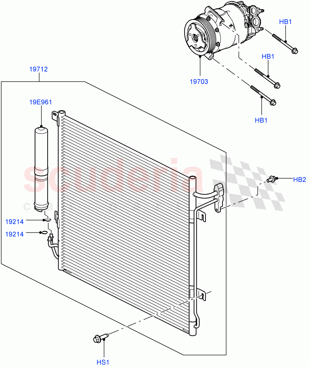 Air Conditioning Condensr/Compressr (5.0L OHC SGDI NA V8 Petrol - AJ133) ((V) FROMAA000001) of Land Rover Land Rover Discovery 4 (2010-2016) [3.0 Diesel 24V DOHC TC]