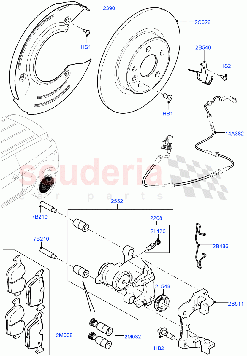 Rear Brake Discs And Calipers (Itatiaia (Brazil)) ((V) FROMGT000001) of Land Rover Land Rover Range Rover Evoque (2012-2018) [2.0 Turbo Petrol GTDI]