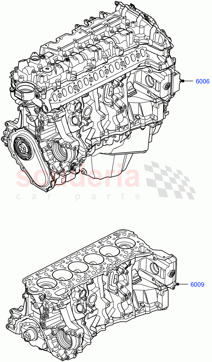 Service Engine And Short Block (Nitra Plant Build) (3.0L AJ20D6 Diesel High) ((V) FROMM2000001) of Land Rover Land Rover Defender (2020+) [3.0 I6 Turbo Diesel AJ20D6]