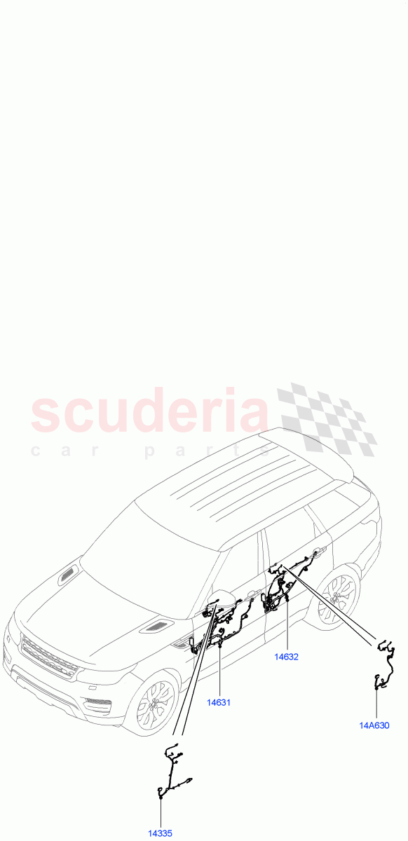 Electrical Wiring - Body And Rear(Front And Rear Doors)((V)TOGA999999) of Land Rover Land Rover Range Rover Sport (2014+) [3.0 DOHC GDI SC V6 Petrol]