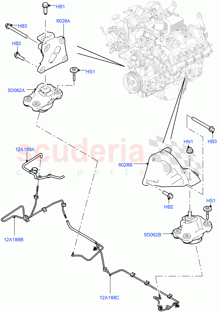 Engine Mounting(4.4L DOHC DITC V8 Diesel) of Land Rover Land Rover Range Rover (2012-2021) [2.0 Turbo Petrol AJ200P]