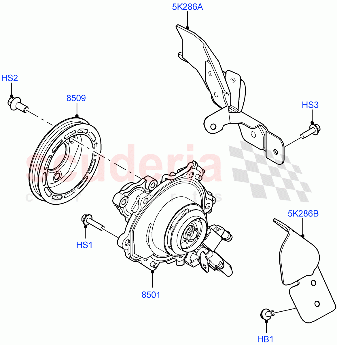 Water Pump(1.5L AJ20P3 Petrol High PHEV,Halewood (UK),1.5L AJ20P3 Petrol High)((V)FROMLH000001) of Land Rover Land Rover Discovery Sport (2015+) [1.5 I3 Turbo Petrol AJ20P3]