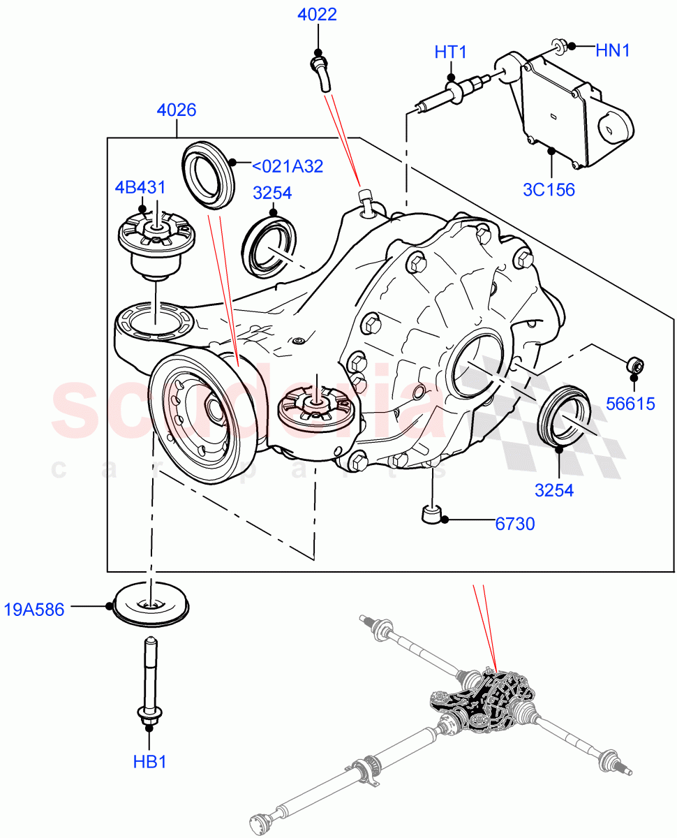 Rear Axle(3.0L AJ20P6 Petrol High,Rear Axle Open Diff w/TVBB,3.0L AJ20D6 Diesel High,2.0L AJ200P Hi PHEV)((V)FROMMA000001) of Land Rover Land Rover Range Rover Velar (2017+) [5.0 OHC SGDI SC V8 Petrol]