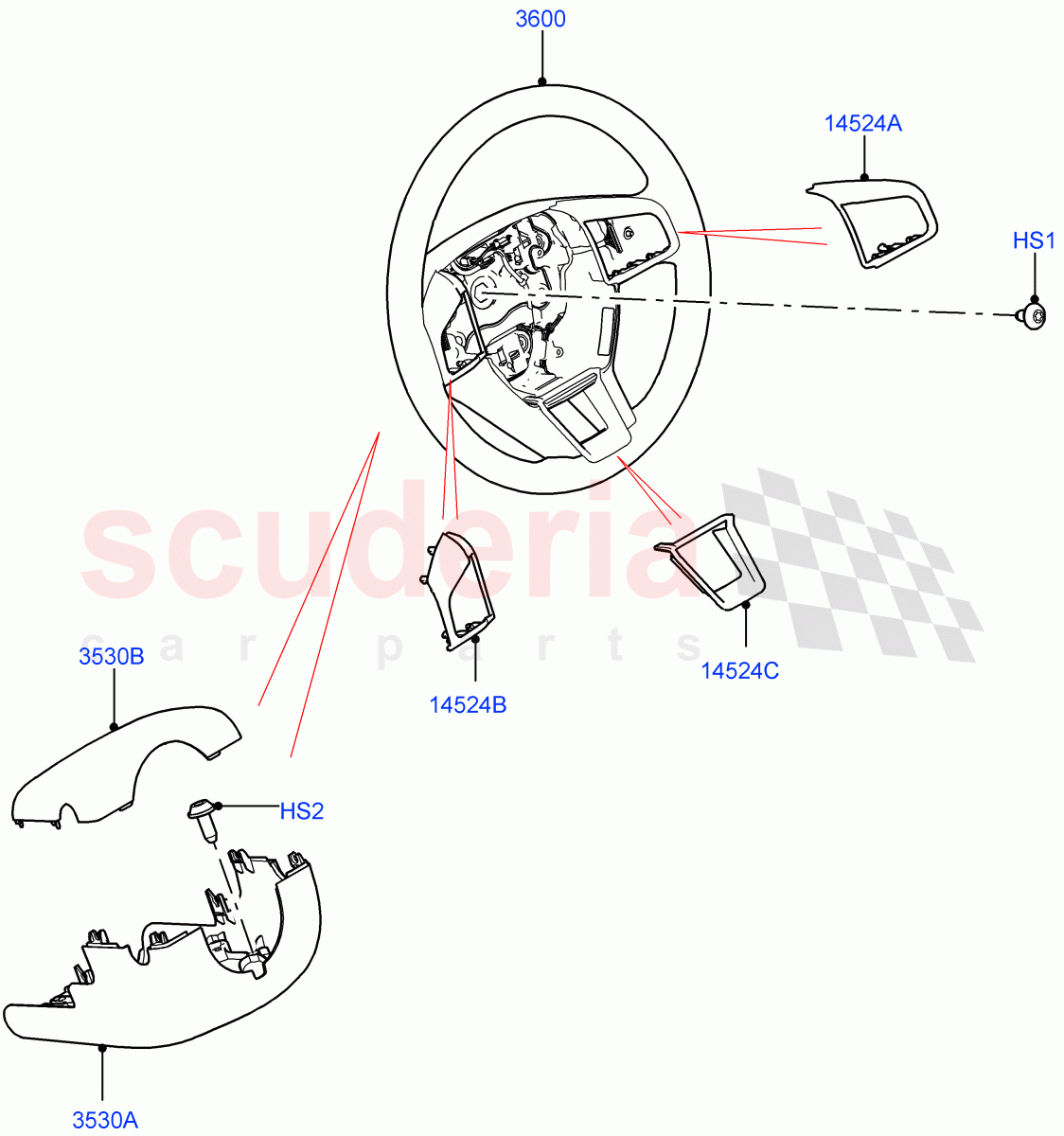 Steering Wheel(Halewood (UK))((V)TOKH999999) of Land Rover Land Rover Discovery Sport (2015+) [2.2 Single Turbo Diesel]