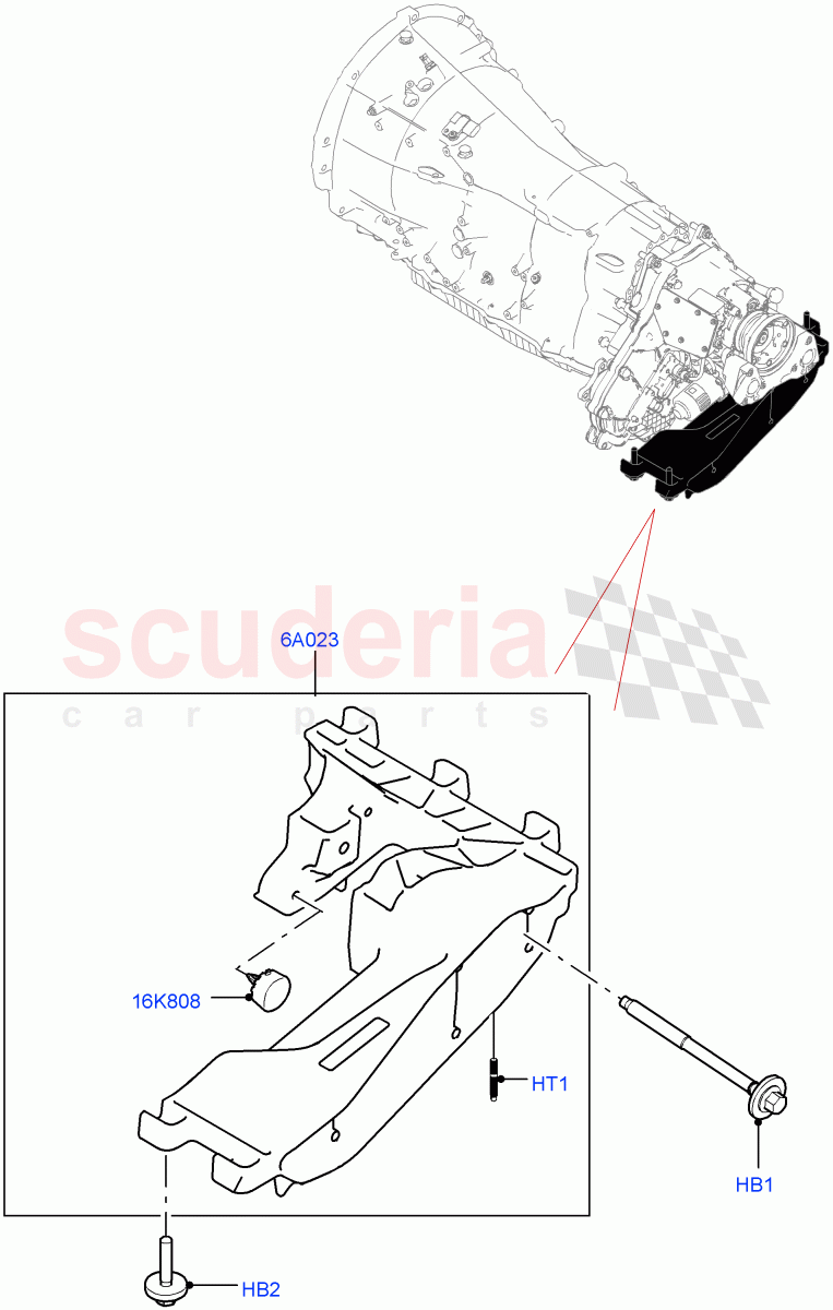 Transmission Mounting(2.0L AJ200P Hi PHEV)((V)FROMMA000001) of Land Rover Land Rover Range Rover Velar (2017+) [3.0 I6 Turbo Petrol AJ20P6]