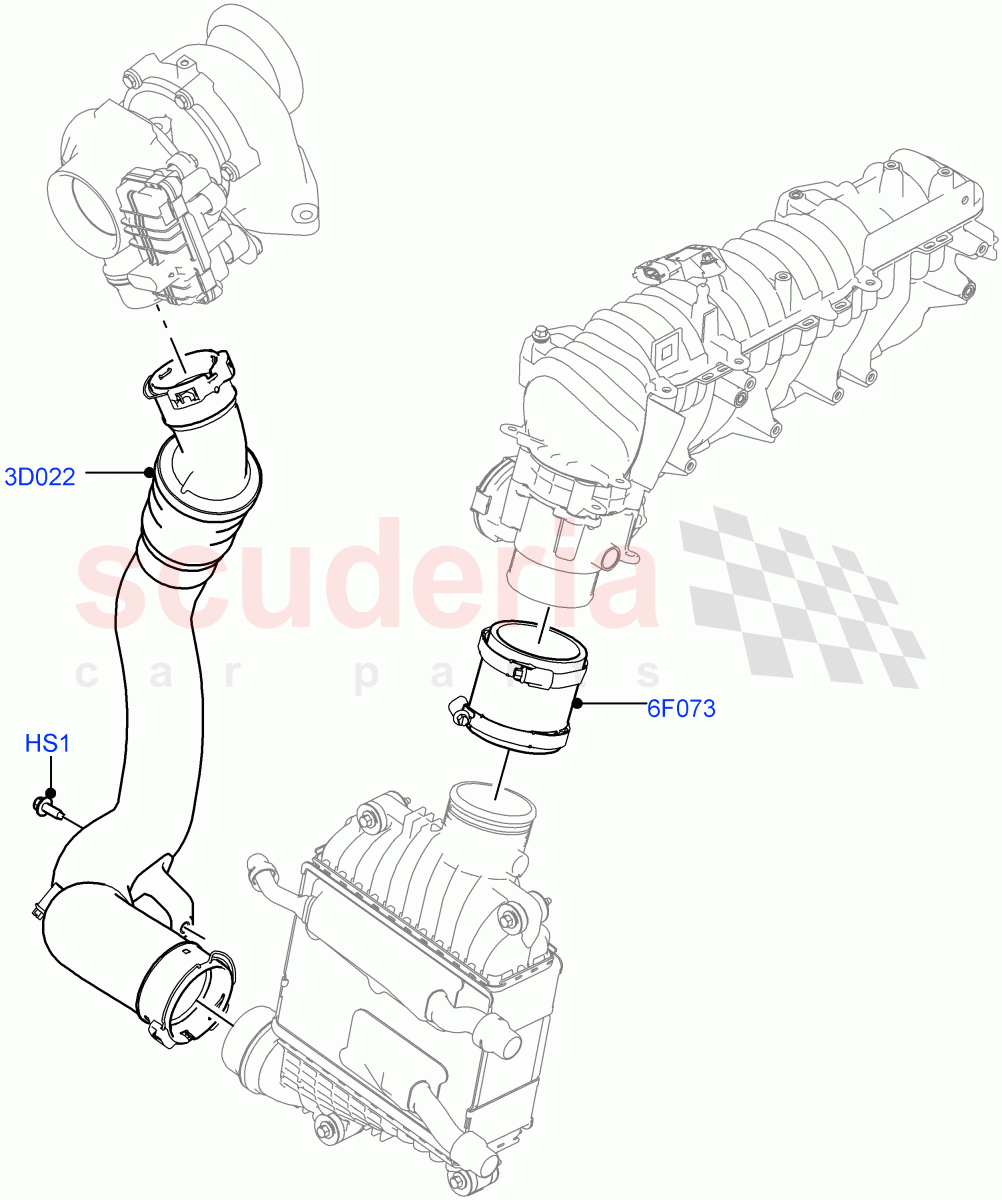 Intercooler/Air Ducts And Hoses(2.0L I4 DSL MID DOHC AJ200) of Land Rover Land Rover Range Rover Velar (2017+) [2.0 Turbo Diesel]