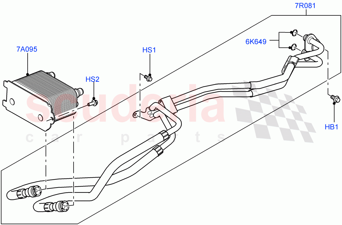 Transmission Cooling Systems(Solihull Plant Build)(3.0L DOHC GDI SC V6 PETROL,8 Speed Auto Trans ZF 8HP45)((V)FROMEA000001) of Land Rover Land Rover Range Rover Sport (2014+) [2.0 Turbo Diesel]