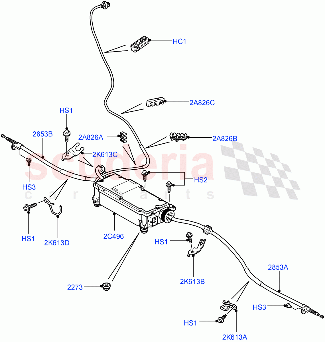 Parking Brake (Electric Parking Brake Actuator And Cables) ((V) FROMAA000001) of Land Rover Land Rover Range Rover (2010-2012) [5.0 OHC SGDI SC V8 Petrol]