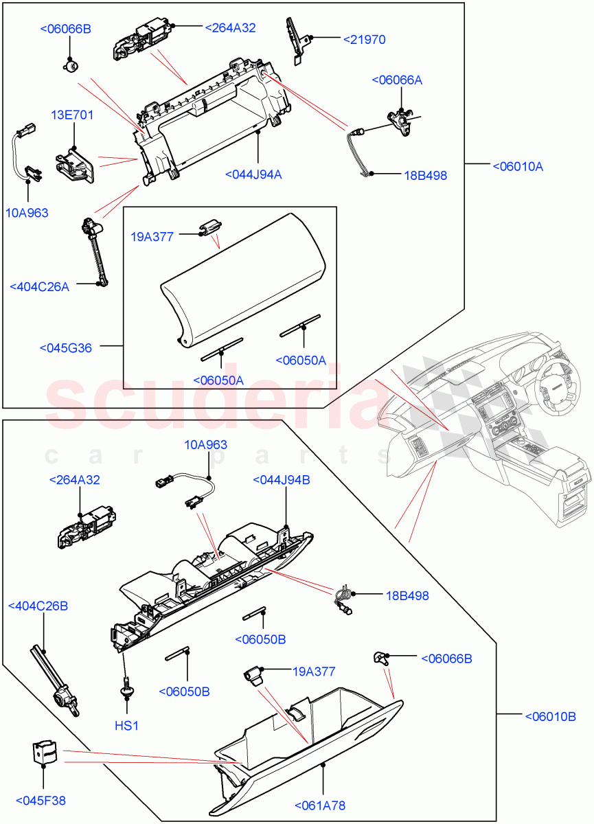 Glove Box(Solihull Plant Build)((V)FROMHA000001) of Land Rover Land Rover Discovery 5 (2017+) [3.0 I6 Turbo Petrol AJ20P6]