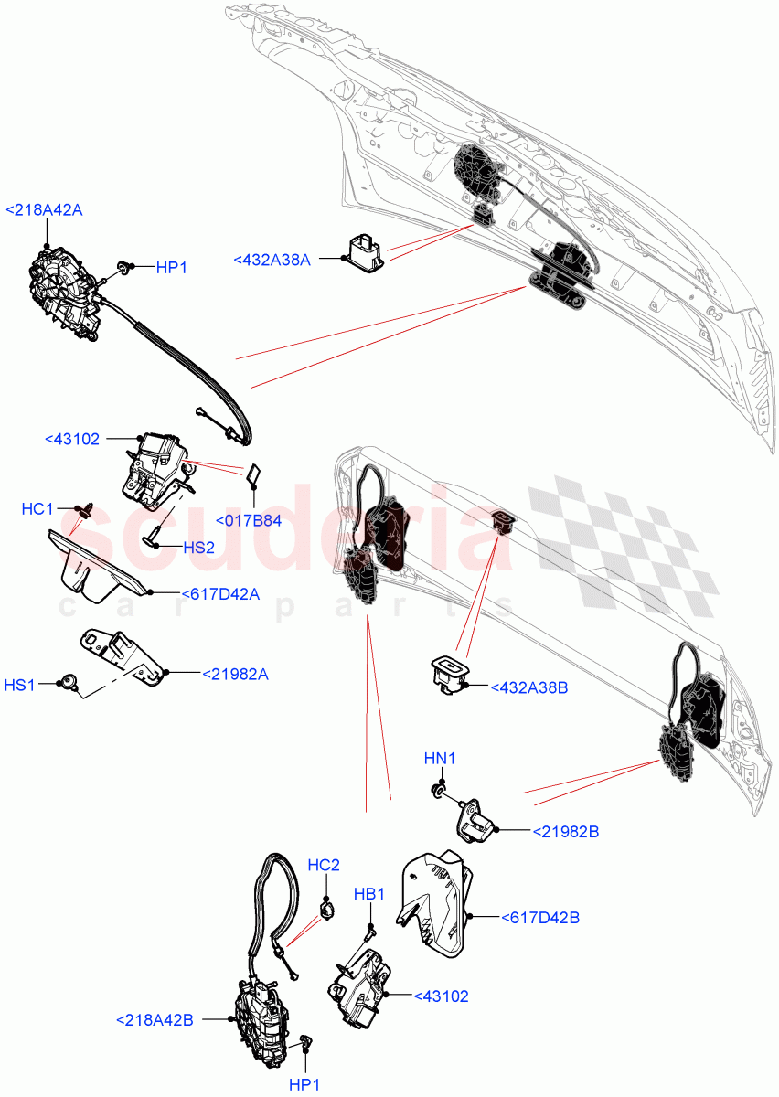 Luggage Compt/Tailgte Lock Controls of Land Rover Land Rover Range Rover (2022+) [3.0 I6 Turbo Diesel AJ20D6]