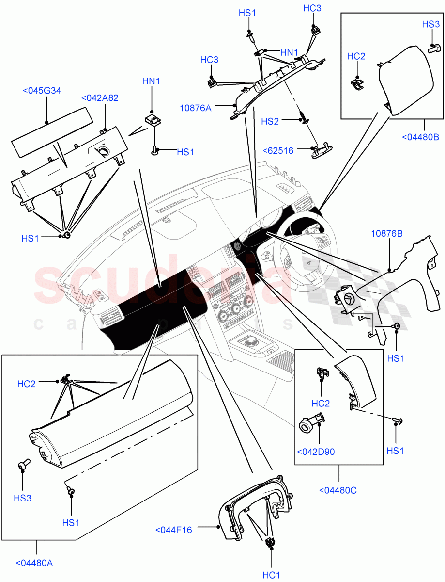 Instrument Panel(Centre, External)(Halewood (UK))((V)TOKH999999) of Land Rover Land Rover Discovery Sport (2015+) [2.0 Turbo Diesel AJ21D4]