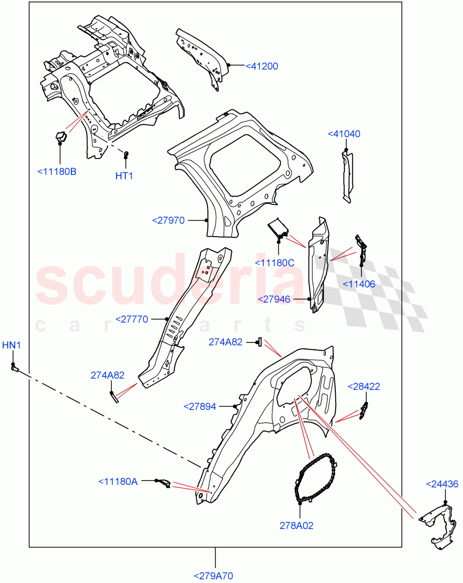 Side Panels - Inner (Middle - Rear, Inner - Rear) of Land Rover Land Rover Range Rover (2022+) [3.0 I6 Turbo Petrol AJ20P6]
