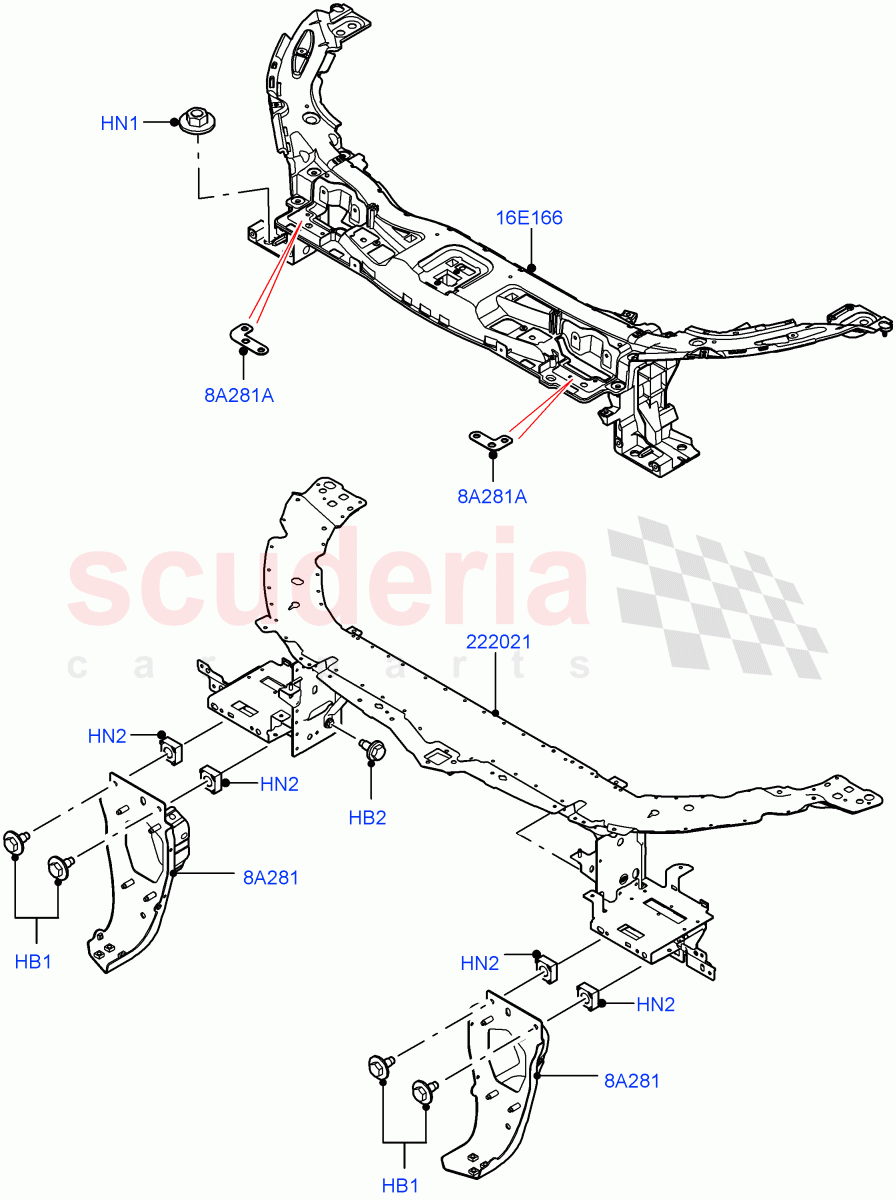 Front Panels, Aprons & Side Members(Front End)(Changsu (China))((V)FROMFG000001) of Land Rover Land Rover Discovery Sport (2015+) [2.0 Turbo Petrol GTDI]