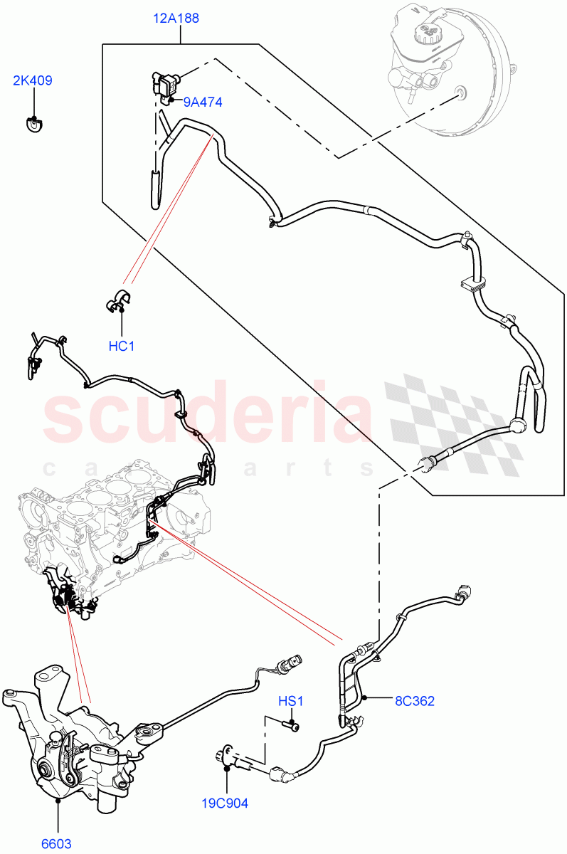 Vacuum Control And Air Injection (Nitra Plant Build) (2.0L I4 High DOHC AJ200 Petrol, RHD) ((V) FROMK2000001, (V) TOL2999999) of Land Rover Land Rover Discovery 5 (2017+) [2.0 Turbo Petrol AJ200P]