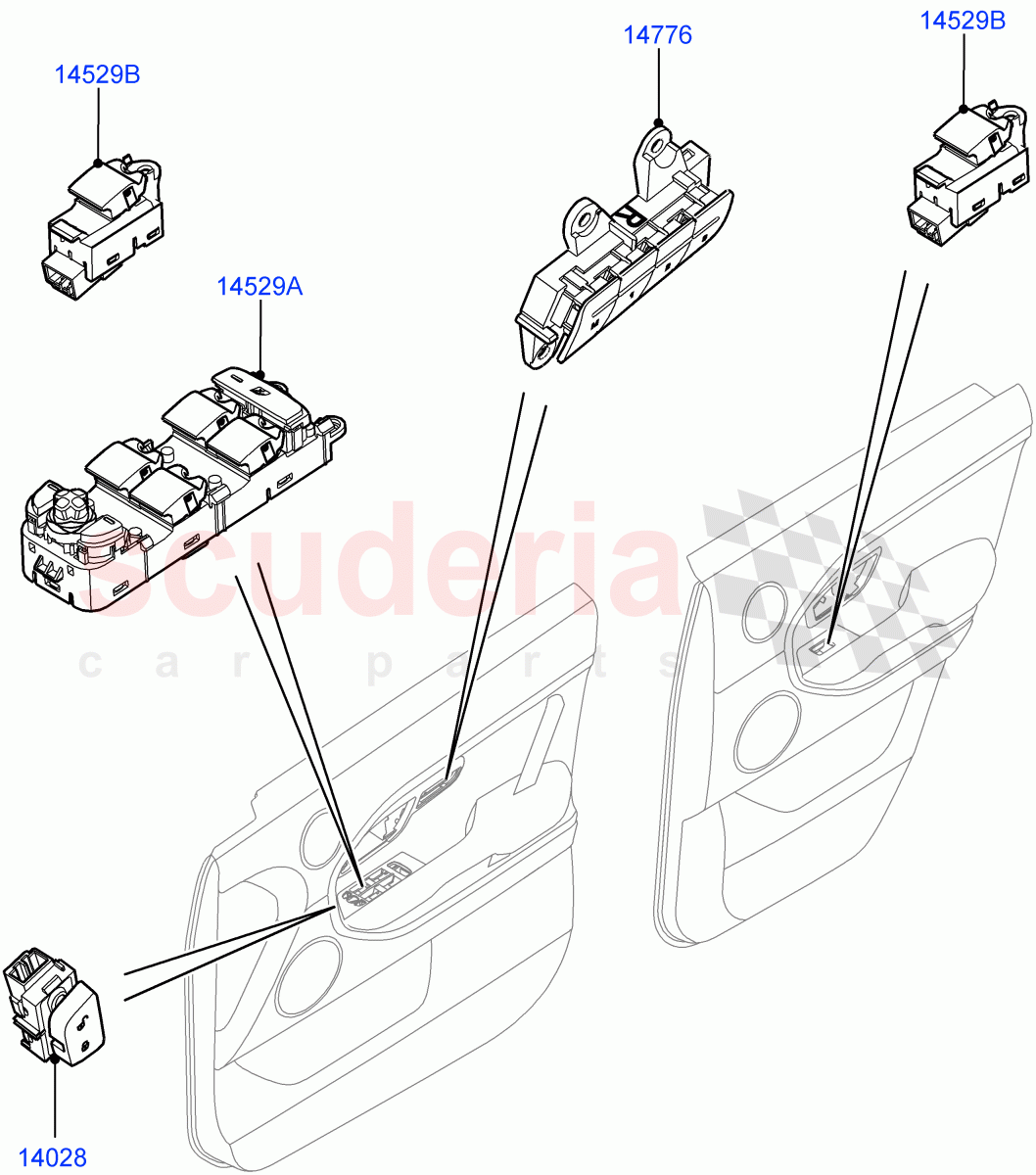 Switches(Door)(Halewood (UK)) of Land Rover Land Rover Range Rover Evoque (2012-2018) [2.0 Turbo Petrol GTDI]