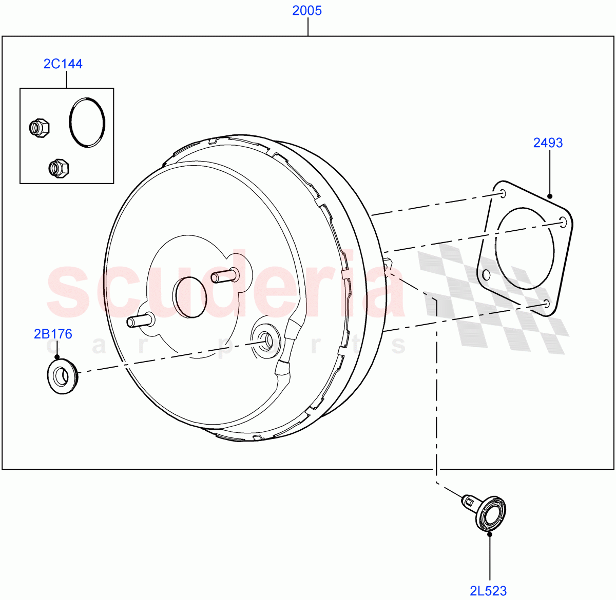 Brake Booster (Halewood (UK), Electric Engine Battery-MHEV, Less Electric Engine Battery) ((V) FROMLH000001, (V) TOLH999999) of Land Rover Land Rover Discovery Sport (2015+) [2.0 Turbo Petrol AJ200P]