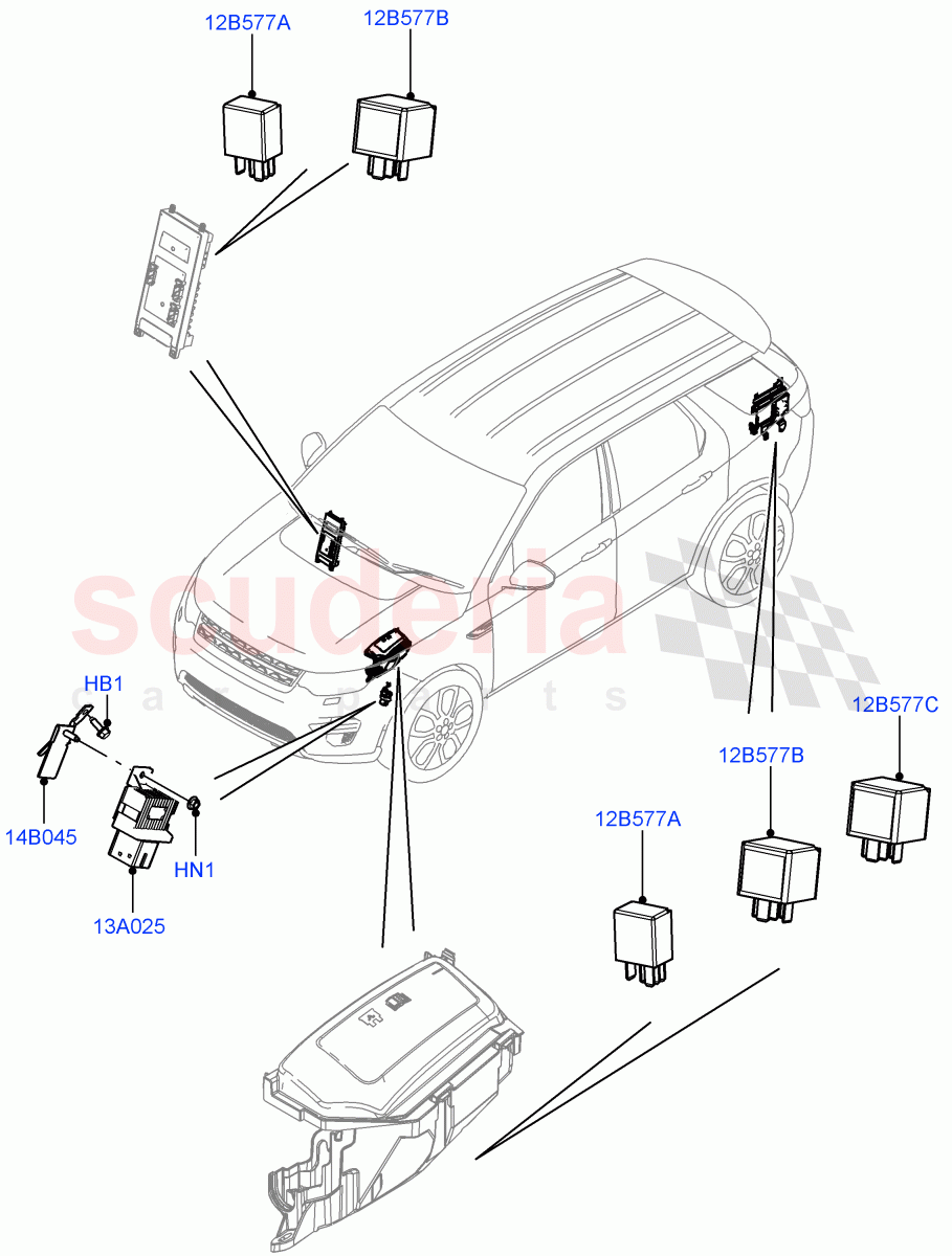 Relays(Halewood (UK)) of Land Rover Land Rover Discovery Sport (2015+) [2.0 Turbo Diesel AJ21D4]