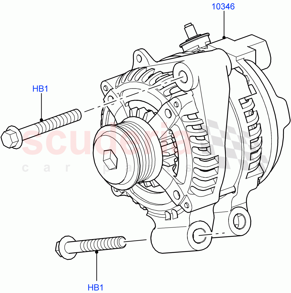 Alternator And Mountings(5.0L OHC SGDI SC V8 Petrol - AJ133,5.0L OHC SGDI NA V8 Petrol - AJ133)((V)FROMAA000001) of Land Rover Land Rover Range Rover Sport (2010-2013) [5.0 OHC SGDI SC V8 Petrol]