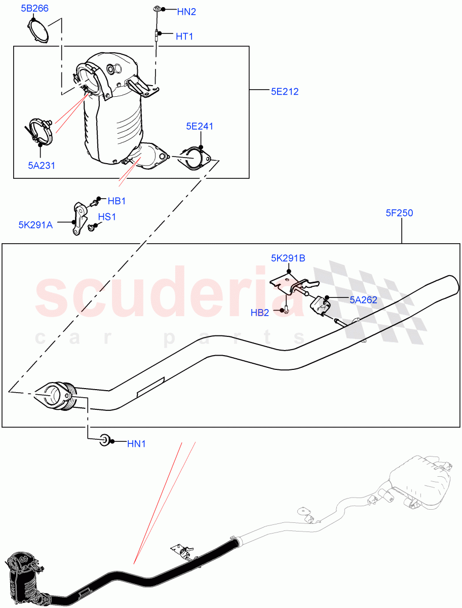 Front Exhaust System(2.0L I4 DSL MID DOHC AJ200,Euro Stage 4 Emissions) of Land Rover Land Rover Range Rover Velar (2017+) [2.0 Turbo Diesel]