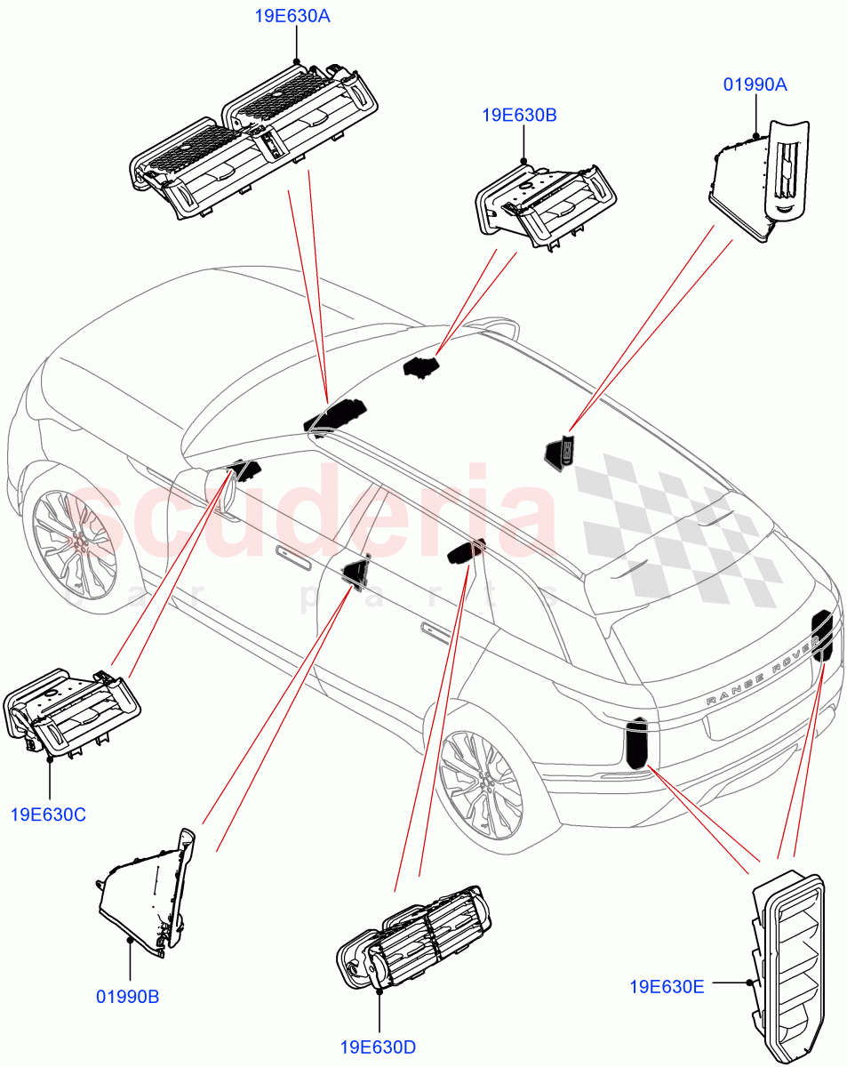 Air Vents, Louvres And Ducts(External Components) of Land Rover Land Rover Range Rover Velar (2017+) [3.0 I6 Turbo Petrol AJ20P6]