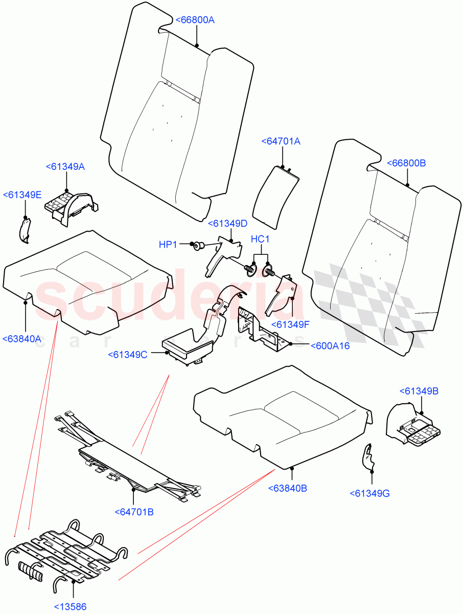 Rear Seat Pads/Valances & Heating(Row 3)(Halewood (UK),Third Row Dual Individual Seat,With 3rd Row Double Seat) of Land Rover Land Rover Discovery Sport (2015+) [1.5 I3 Turbo Petrol AJ20P3]