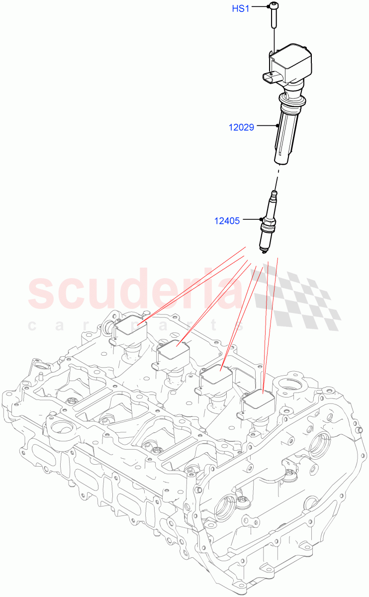 Ignition Coil And Wires/Spark Plugs(2.0L AJ20P4 Petrol E100 PTA,Halewood (UK),2.0L AJ20P4 Petrol Mid PTA,2.0L AJ20P4 Petrol High PTA) of Land Rover Land Rover Discovery Sport (2015+) [2.0 Turbo Petrol AJ200P]