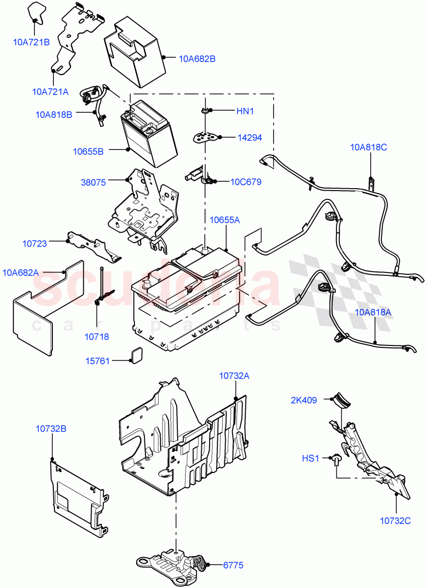 Battery And Mountings(Halewood (UK))((V)FROMLH000001) of Land Rover Land Rover Discovery Sport (2015+) [2.0 Turbo Diesel AJ21D4]