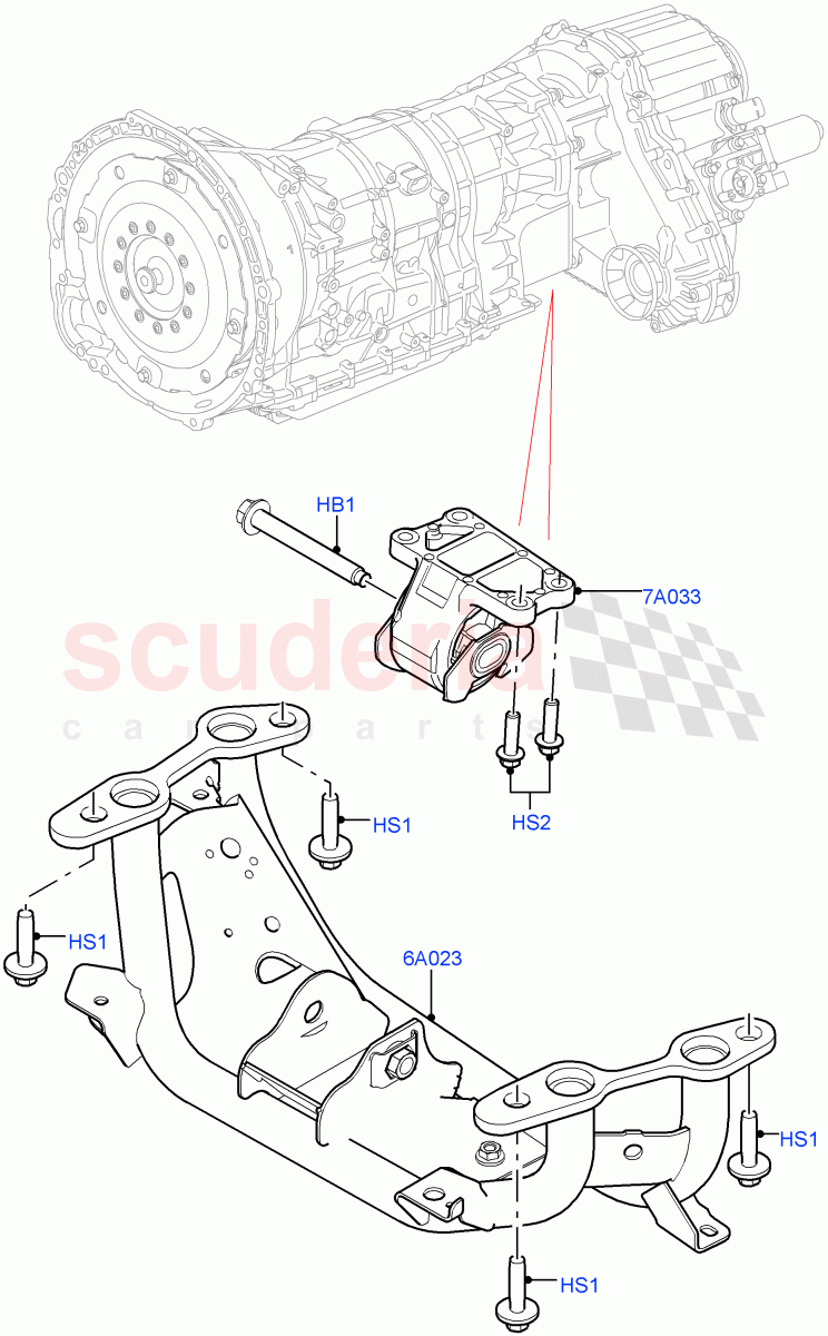 Transmission Mounting(2.0L AJ200P Hi PHEV)((V)FROMJA000001) of Land Rover Land Rover Range Rover (2012-2021) [3.0 I6 Turbo Diesel AJ20D6]