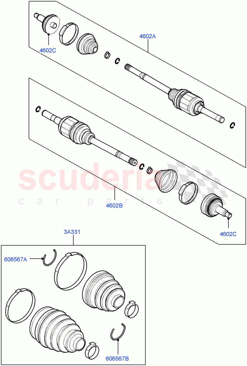 Drive Shaft - Rear Axle Drive(Drive Shaft & Boot Kits)((V)TO9A999999) of Land Rover Land Rover Range Rover Sport (2005-2009) [2.7 Diesel V6]