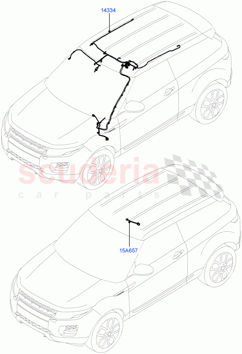 Electrical Wiring - Body And Rear (Roof) (Changsu (China)) ((V) FROMEG000001) of Land Rover Land Rover Range Rover Evoque (2012-2018) [2.2 Single Turbo Diesel]