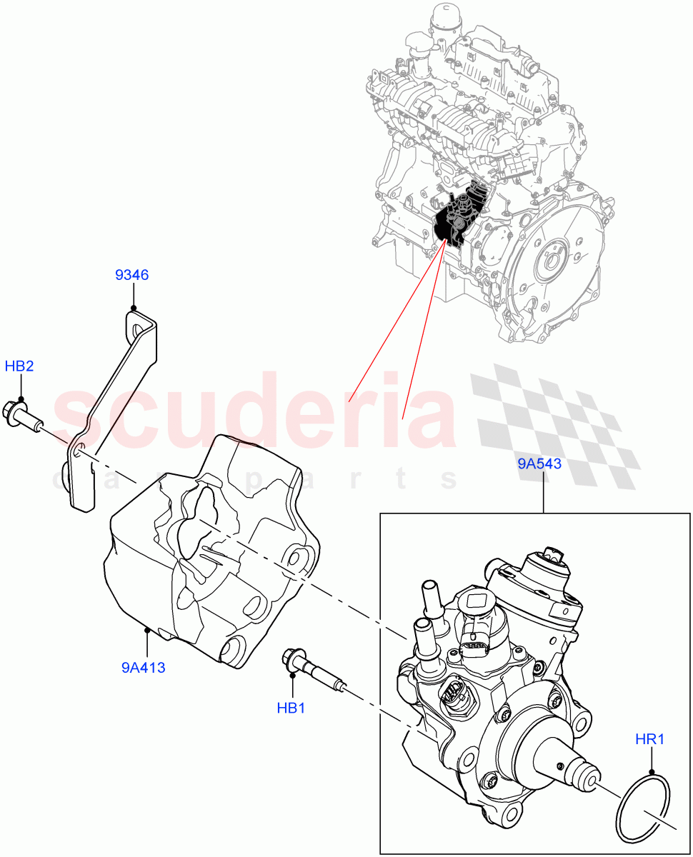 Fuel Injection Pump - Diesel (2.0L AJ21D4 Diesel Mid, Halewood (UK)) ((V) FROMMH000001) of Land Rover Land Rover Range Rover Evoque (2019+) [2.0 Turbo Diesel AJ21D4]