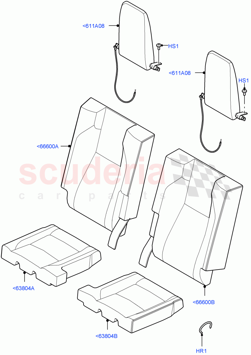 Rear Seat Covers(Taurus Leather Perforated,Halewood (UK),With 3rd Row Double Seat)((V)FROMLH000001) of Land Rover Land Rover Discovery Sport (2015+) [2.0 Turbo Diesel]