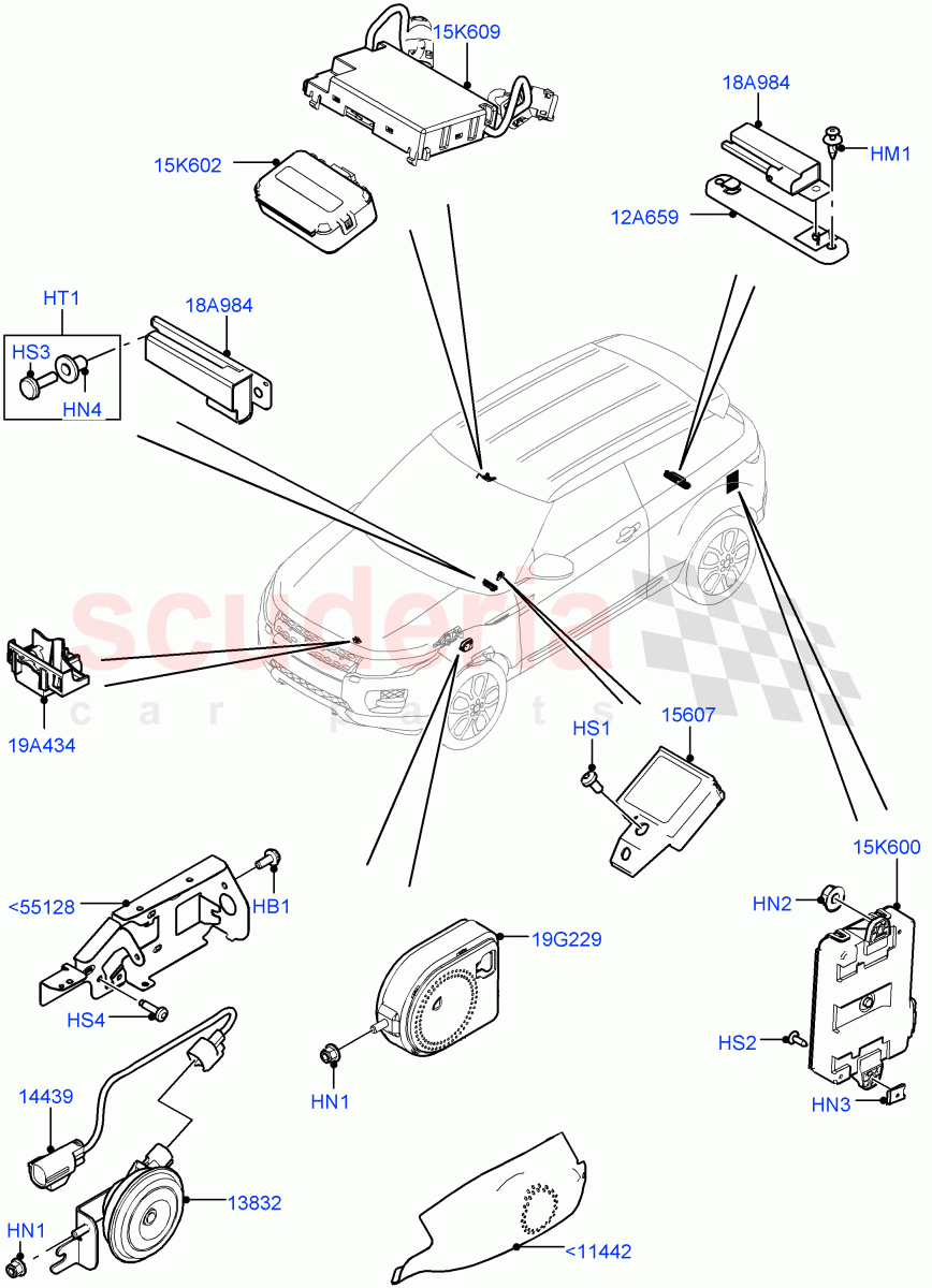 Anti-Theft Alarm Systems (Itatiaia (Brazil)) ((V) FROMGT000001) of Land Rover Land Rover Range Rover Evoque (2012-2018) [2.2 Single Turbo Diesel]