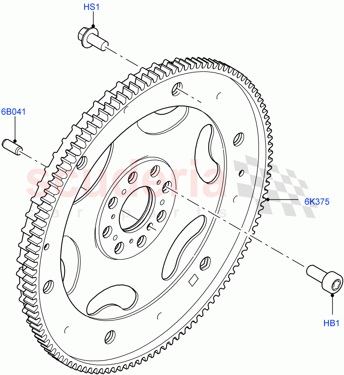 Flywheel(3.0L AJ20P6 Petrol High) of Land Rover Land Rover Range Rover (2022+) [3.0 I6 Turbo Petrol AJ20P6]