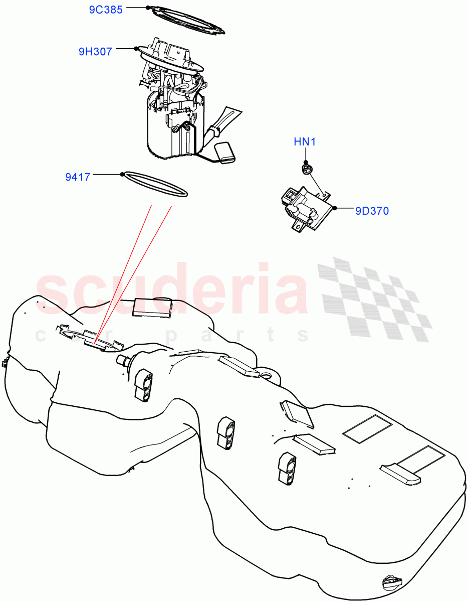 Fuel Pump And Sender Unit(2.0L I4 DSL MID DOHC AJ200,2.0L I4 DSL HIGH DOHC AJ200) of Land Rover Land Rover Range Rover Velar (2017+) [2.0 Turbo Diesel]