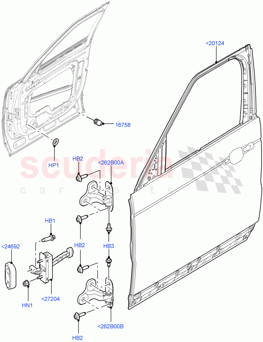 Front Doors, Hinges & Weatherstrips(Door And Fixings) of Land Rover Land Rover Range Rover Sport (2014+) [2.0 Turbo Petrol GTDI]