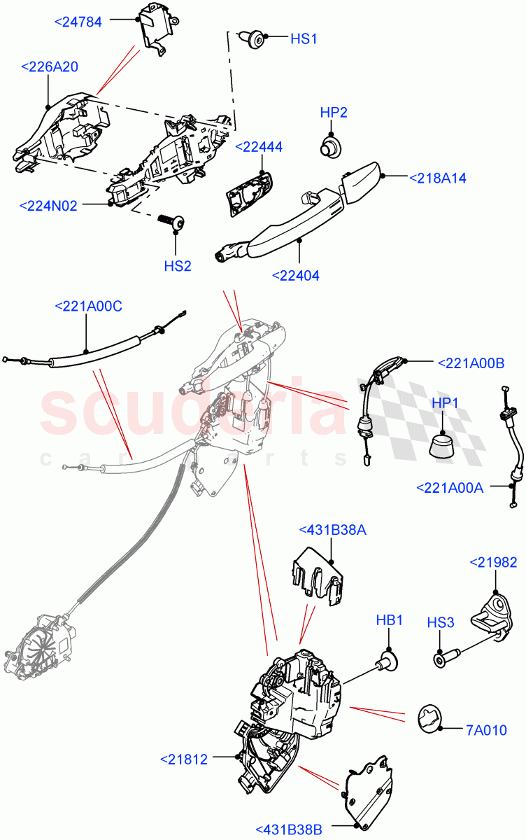 Front Door Lock Controls(Nitra Plant Build)((V)FROMK2000001) of Land Rover Land Rover Discovery 5 (2017+) [2.0 Turbo Petrol AJ200P]