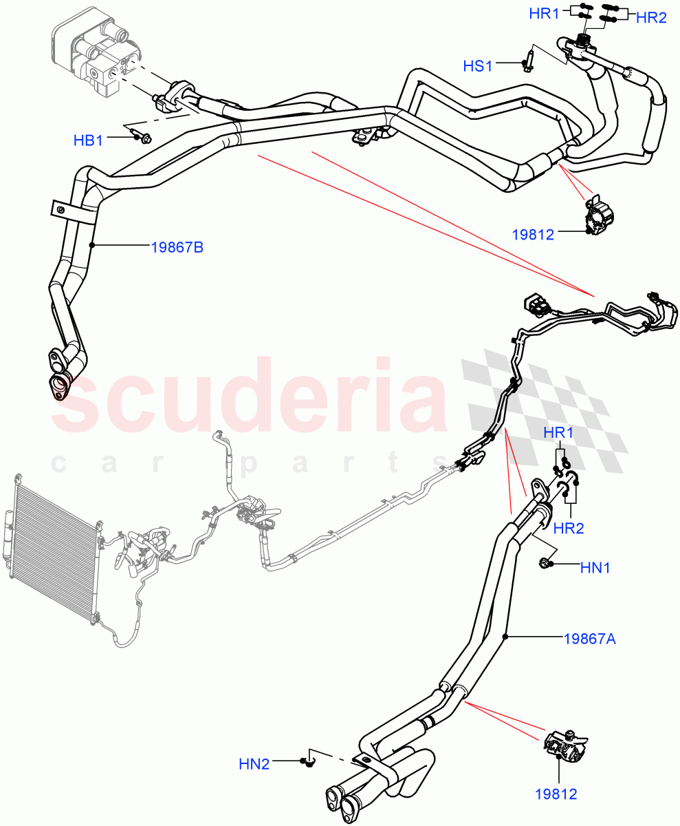 Air Conditioning Condensr/Compressr(Rear)(Premium Air Conditioning-Front/Rear,Electric Engine Battery-PHEV)((V)FROMKA000001) of Land Rover Land Rover Range Rover Sport (2014+) [2.0 Turbo Petrol GTDI]