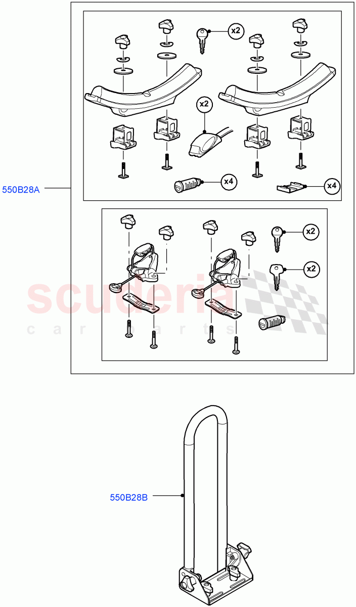 Carriers & Boxes (Nitra Plant Build, Canoe Carrier, Solihull Plant Build) of Land Rover Land Rover Discovery 5 (2017+) [2.0 Turbo Petrol AJ200P]