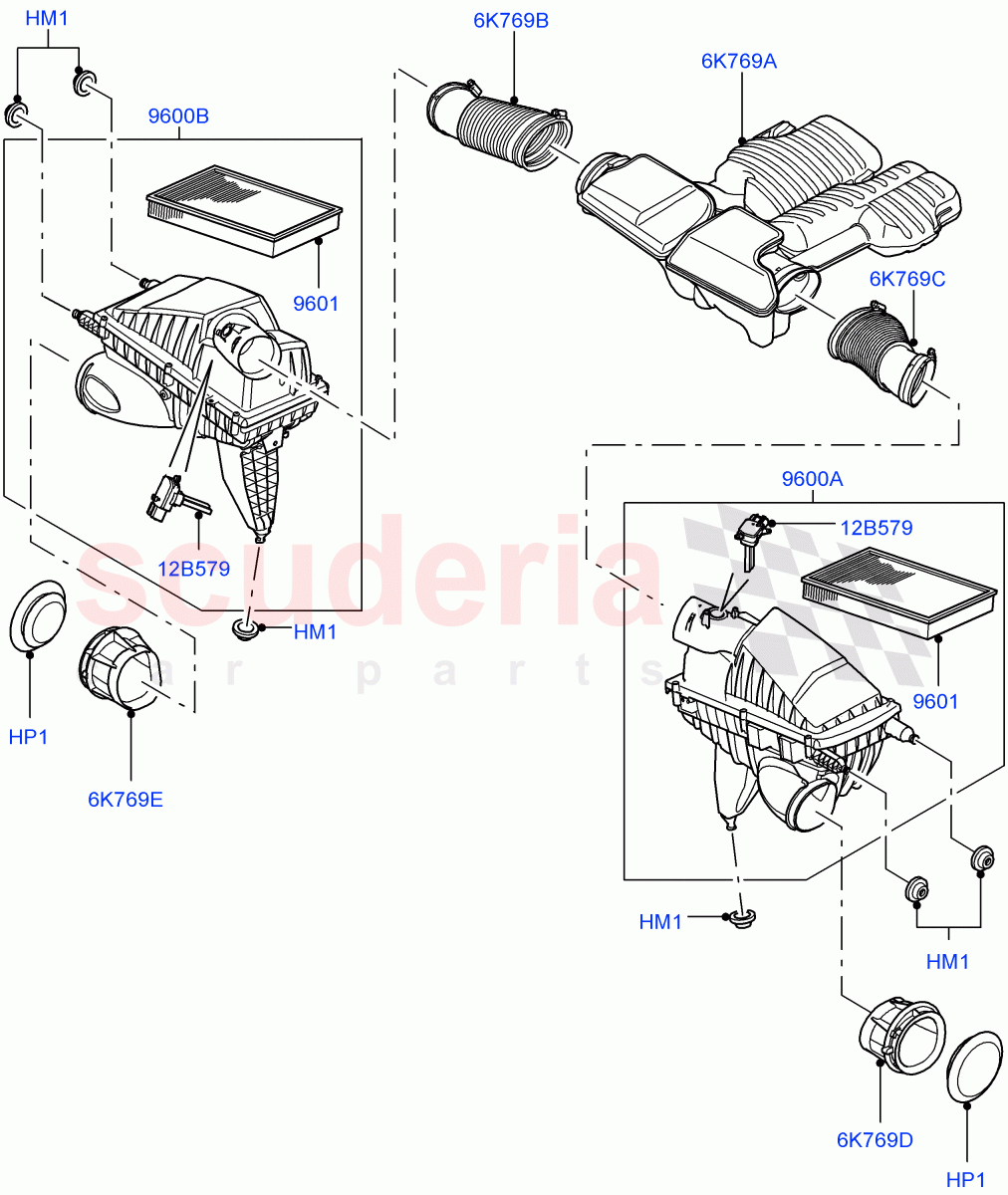 Air Cleaner(5.0L OHC SGDI NA V8 Petrol - AJ133)((V)FROMAA000001) of Land Rover Land Rover Range Rover (2010-2012) [5.0 OHC SGDI NA V8 Petrol]